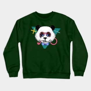 Panda Bear Wearing Glasses At The Disco Crewneck Sweatshirt